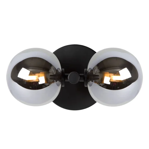 Бра Tycho 45274/02/30 Lucide прозрачный серый на 2 лампы, основание чёрное в стиле винтаж  фото 4